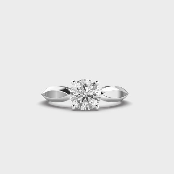 1 Carat Beautiful IGI Certified Lab Grown Diamond Engagement Ring for Women 10K White Gold | Round Cut Lab Created Solitaire Diamond Rings | Size 7 Diamond-Capitals