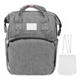 thumbnail image 2 of Baby Diaper Bag Backpack, Multifunction Spacious Main Compartment Multiple Pockets Portable Water Proof Diaper Bag with Sunshade for Nursing Bottle Gray, 2 of 7
