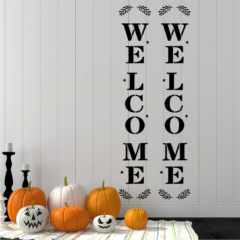 Stencil Welcome Painting Stencils Template Sign Printable Diy Signs Set Wood Letter Vertical Word Front - Walmart.com package-12-block-stencil-6