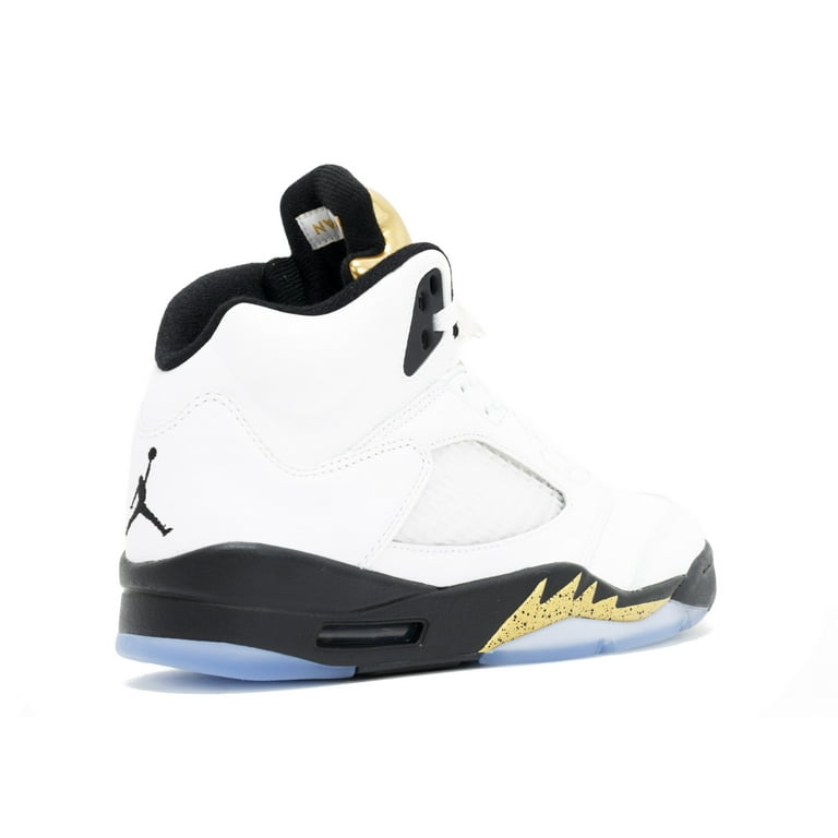Jordan 5 clearance white and gold