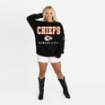 thumbnail image 3 of Women's Gameday Couture Black Kansas City Chiefs Oversized Level Up Black Label Premium Fleece Sweatshirt, 3 of 6