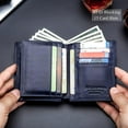 thumbnail image 7 of BULL CAPTAIN RFID Blocking Men's Classic Large Capacity Bifold Wallet, Blue, 7 of 7