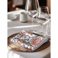 thumbnail image 6 of Red Blue Floral Cloth Napkins Set of 4 Reusable Dinner Napkins, Modern Watercolor Flower Leaf Plant Cocktail Napkin Washable Table Napkins for Wedding/Holiday Party/Baby Shower 20"x20", 6 of 7