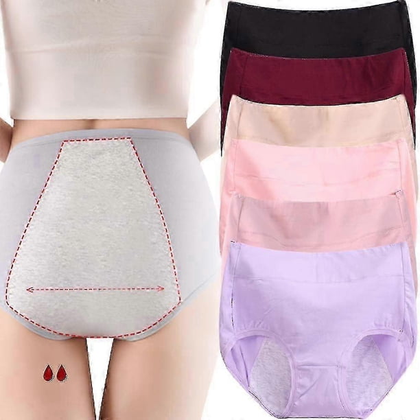 High Waist Plus Size Cotton Leak-proof 6pcs High Waist Leakproof Plus Size Briefs