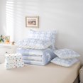 thumbnail image 4 of Cute Rabbit 7 Pieces Bedding Set Queen,Spring Easter Animal Princess Bowknot Bed in a Bag for Teens,Blue Geometric Plaids Kawaii Bow Patchwork Comforter Set with Sheets,Pillow Covers, 4 of 5