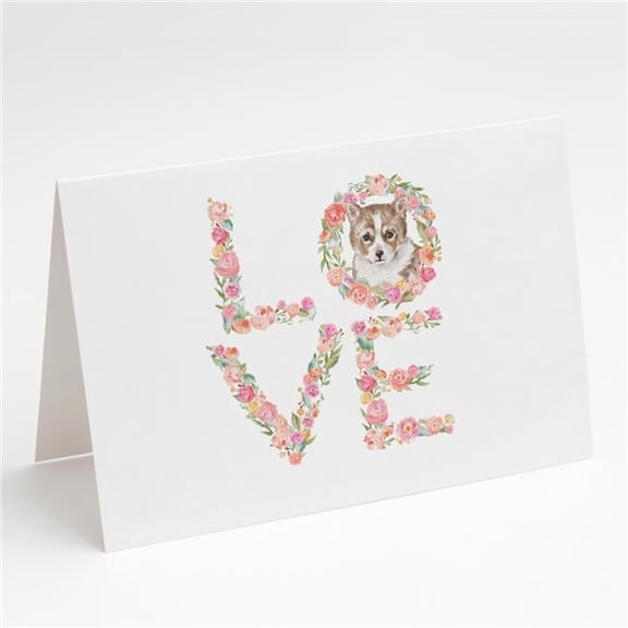 Corgi #3 LOVE Greeting Cards and Envelopes Pack of 8 7 in x 5 in