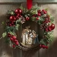 thumbnail image 7 of Uanit Jesus Mary Wreath Red Cross Star Lantern Christmas Bow Prayer Wreaths for Front Door Holiday Decorations Garland Indoor Outdoor Home Party Hanging Wreath(16 Inch), 7 of 7
