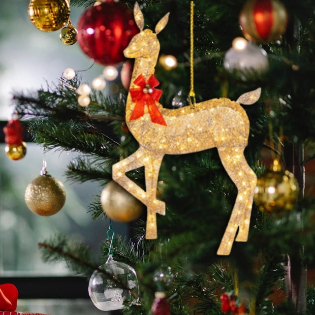 Adorno colgante para de Navidad, acrílico, decoración navideña, pequeño adorno navideño, colgante de ciervo para boda, patio, fiesta, oficina Estilo C