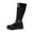Black, variant on Women's Knee High Boots - Winter Fashion Two Tone Leather Design with Back Zipper for Comfortable All Day Wear - Stylish Versatile Long Boots for Every Occasion