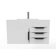 thumbnail image 2 of Nile 36" White Wood Floating Vanity with White Top and Black Trim, 2 of 8