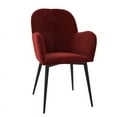 thumbnail image 4 of Pemberly Row Modern Living Room Accent Chair in Burgundy Velvet, 4 of 7