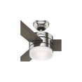 thumbnail image 4 of Hunter Fans 54" Exeter Ceiling Fan Brushed Nickel Light Gray Oak/Greyed Walnut Integrated LED Modern Design, 4 of 9