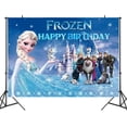 thumbnail image 2 of Telón de fondo de Frozen 2 para fiesta de cumpleaños de niños, telón de fondo con soporte de fotomatón, cortina de fondo para decoración de pared, 2 of 4