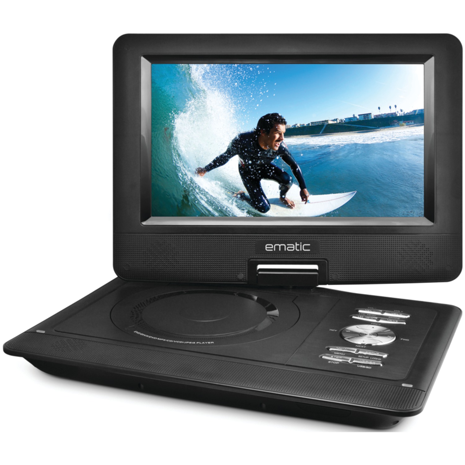 Ematic 10" Portable DVD Player with Headphones and Car-Headrest Mount - EPD116bl - image 2 of 6