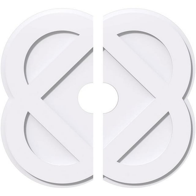 Ekena Millwork CMP24CE2-04000 24 in. OD x 4 in. ID Square Charlotte Architectural Grade PVC Contemporary Ceiling Medallion - 2 Piece