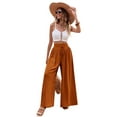 thumbnail image 3 of SWQZVT Womens Pants Wide Leg Dress Pants Casual Summer Pants for Women's Loose Louge Red Palazzo Pants for Women High Waisted Pants S, 3 of 10