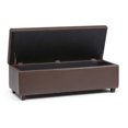 thumbnail image 3 of Simpli Home Banc de Rangement en Similicuir Hamilton Brun Chocolat, 3 of 7