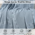 thumbnail image 4 of Superior Mai Geometric Waffle Cotton Blanket, King, Light Blue, 4 of 9