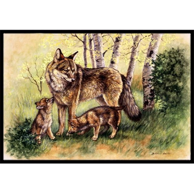 Carolines Treasures BDBA0115MAT Wolf Wolves by Daphne Baxter Indoor or Outdoor Mat- 18 x 27