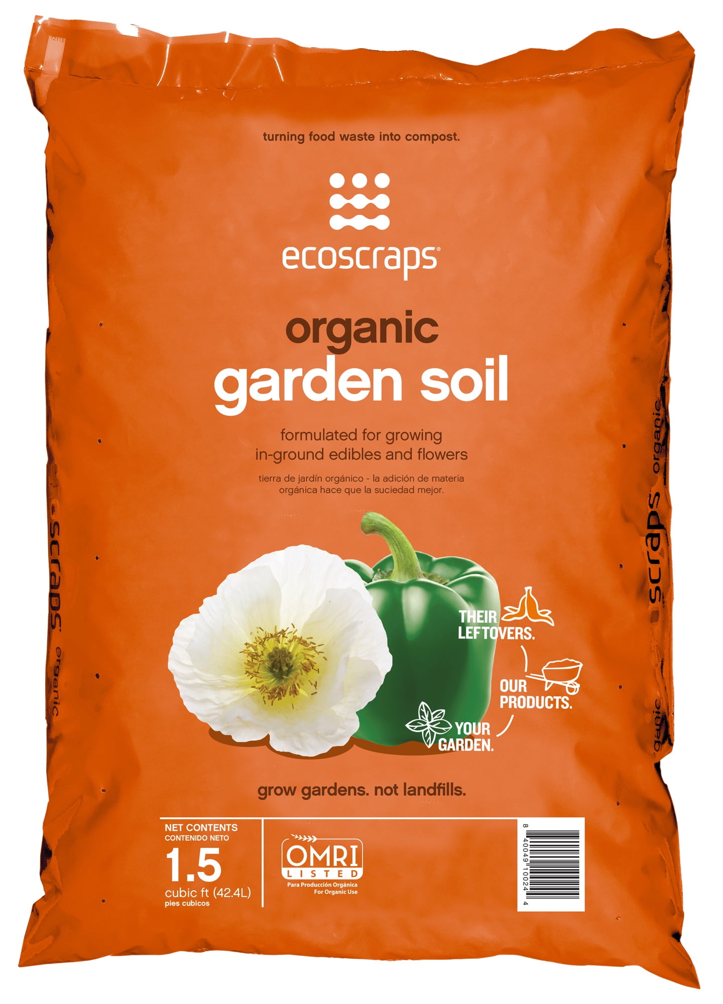 Ecoscraps Organic Garden Soil, 1.5 cu. ft., Organic & Moisture