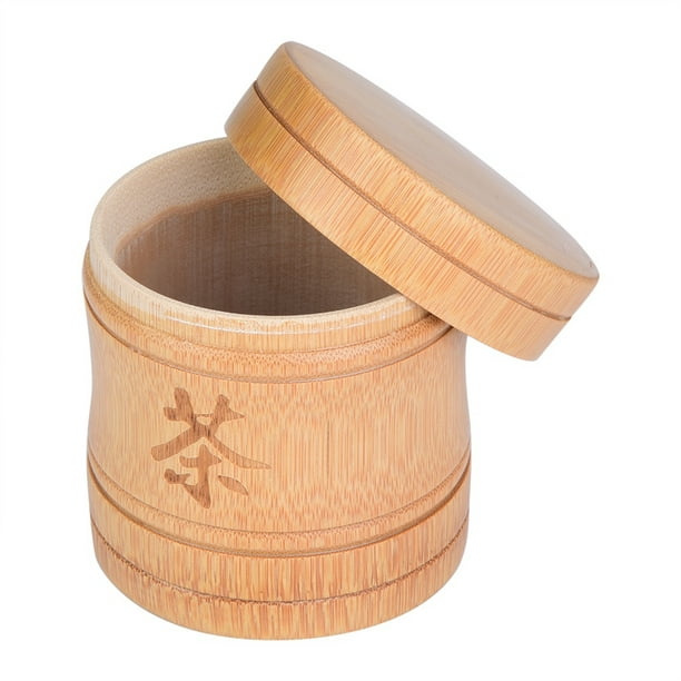 Fyydes Boîte de récipient de support de stockage de pot de thé en bambou léger portable, pot de thé, support de stockage de thé