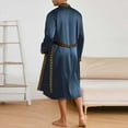 thumbnail image 3 of APEXFWDT Men's Luxe Satin PJ Set 2-Piece - Long Sleeve Kimono Robe & Elastic Waist Shorts Wrinkle Free Sleepwear, 3 of 5