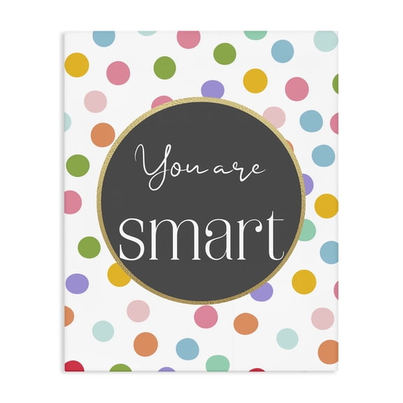 Stupell Industries You Are Smart Polka Dots Canvas Wall Art, design by Christine Simpson Art