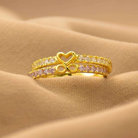 vylahjewellery Expensive 1.50 Ct Round Cut Engagement Moissanite Diamond Ring Unique 2 Set Plated Yellow Gold Anniversary Ring for Her