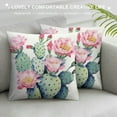 thumbnail image 3 of COMIO Aremazing Cactus Pillow Covers Super Soft Summer Green Succulent Plant Prickly Pear Flower Decorative Throw Pillow Case Cushion Cover Home Sofa Bedding Decor (Cactus Flower), 3 of 5