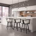 thumbnail image 2 of Amisco Akers 26.25" Faux Leather Swivel Counter Stool in Cream/Black, 2 of 3