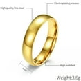 thumbnail image 4 of 4/6/8mm Black Gold Silver Band Mens Women's 316L Stainless Steel Rings Size 5-13, 4 of 9