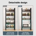 thumbnail image 3 of 5-Tier Slim Storage Cart with Wheels, 17.3" Narrow Rolling Storage Cart with Stackable Mesh Baskets, Handle & Hanging Boxes, Slim Rolling Cart for Kitchen, Bathroom, Laundry Room, Black, 3 of 8