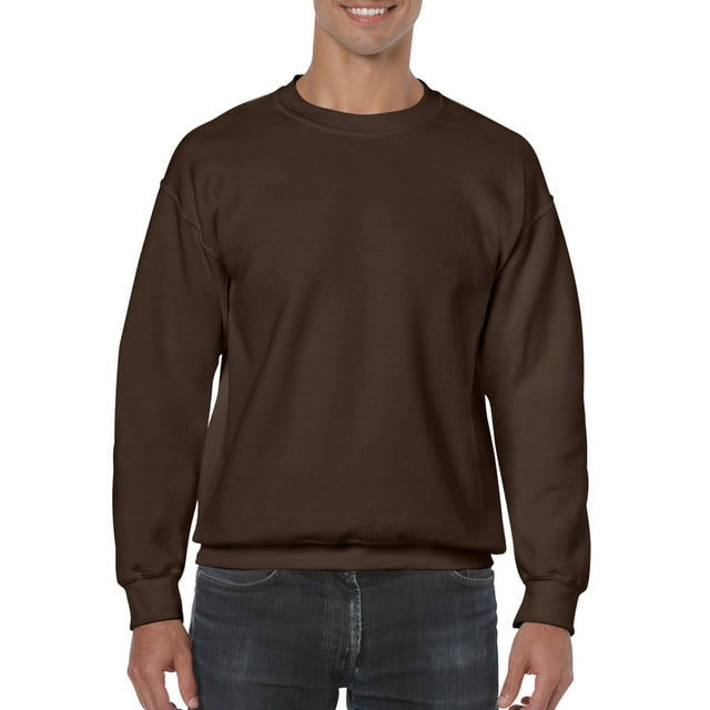 Gildan Chandail Molletonné à Col Ras du Cou pour Hommes, 2TG, Chocolat Foncé