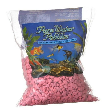 Pure Water Pebbles Aquarium Gravel - Neon Pink 2 lbs (3.1-6.3 mm Grain)