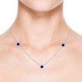thumbnail image 5 of ANGARA Lab Grown 3 Ct Bezel-Set Blue Sapphire Chain Necklace for Women in 14K White Gold (Size-6mm) | September Birthstone, Anniversary, Jewelry Gift for Women | Lab-Grown Blue Sapphire Necklace, 5 of 9