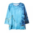 thumbnail image 1 of Hauts d'Été Décontractés pour Femmes Imprimés Col Ample Chandail Blouses, 1 of 5