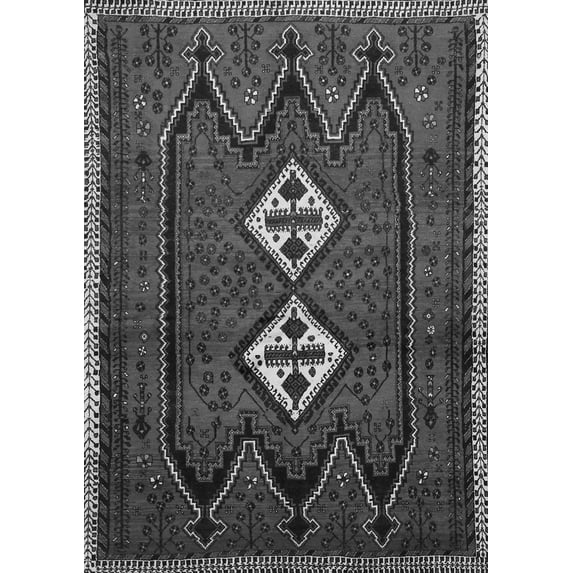 Ahgly Company Indoor Rectangle Persian Gray Traditional Area Rugs, 4' x 6'