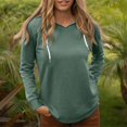 thumbnail image 2 of Adeawade Oversized Sweatshirt For Women Solid Color V Neck Hooded Long Sleeved Pullover Blouse Green Xl Relax Fit Outfits, 2 of 5
