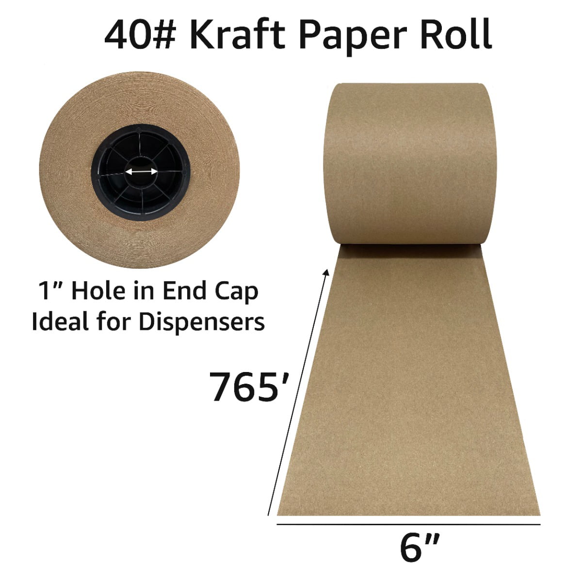 UOFFICE Kraft Paper Roll 600'x12 50lb Brown Wrapping Cushioning Fill 