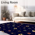 thumbnail image 2 of ODIKA 8'x10' Machine Washable Non-Slip Area Rug, Glowing Paw Print Jubilee Floor Accent Sparkling Festive High Traffic Rug with Pad, Blue, 617230, 2 of 8