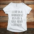 thumbnail image 2 of Thread Tank I Live In A Madhouse Run By A Tiny Army I Created Women's Fashion Relaxed Slouchy Dolman T-Shirt Tee Heather White X-Large, 2 of 5