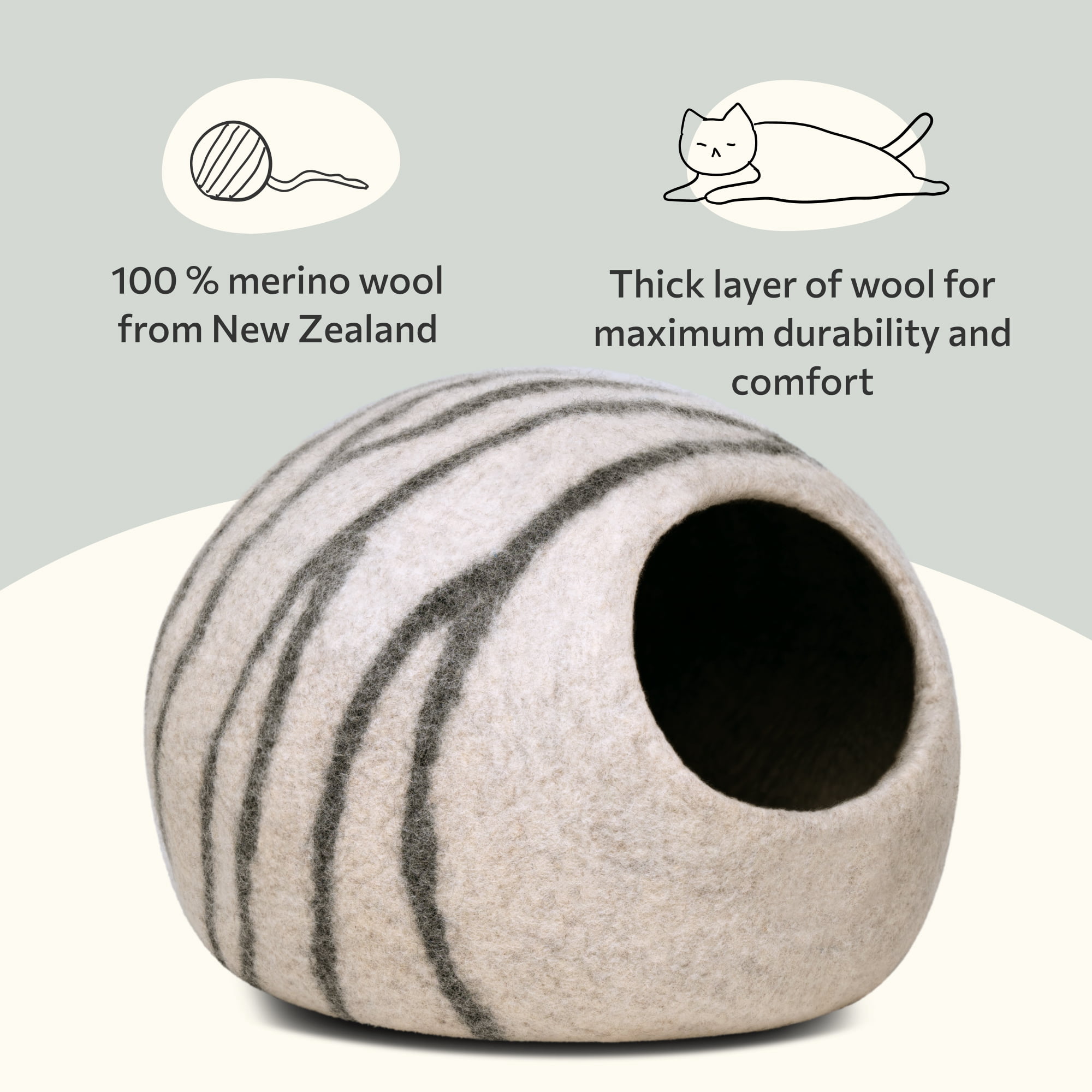 Meowfia Cat Cave for Medium Cats, Light Grey