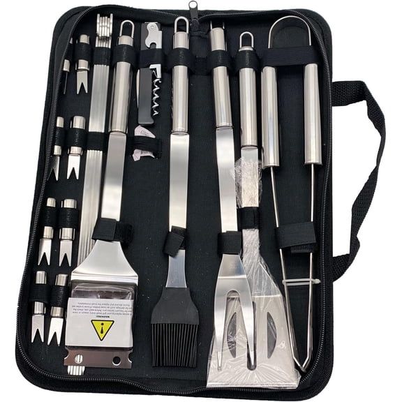 Masters and Burrell Stainless Steel Grill Tool Sets, Silver - 20pcs