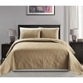 thumbnail image 1 of Mk Collection Full/Queen Size over size 100"x106" 3 pc Diamond Bedspread Bed-cover Embossed solid Taupe New, 1 of 3