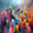 Abstract People Crowd, variant on Wisteria Cottage Lakeside Oil Canvas Print Wall Art, Decor for Living Room Bedroom Dining Room Kitchen Office Hallway Entryway