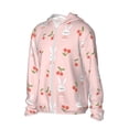 thumbnail image 2 of KLL Rabbit And Cherry Print Men's Women’s UPF 50+ Sun Protection Outdoor Hoodie Jacket Long Sleeve Fishing Hiking Performance Shirt-Large, 2 of 6
