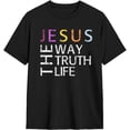 thumbnail image 2 of Jesus is The Way The Truth and The Life Men's Cotton T-Shirts Casual Crew Neck Tshirts Short Sleeve Tee Shirts,, 2 of 6