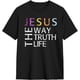 thumbnail image 2 of Jesus is The Way The Truth and The Life Men's Cotton T-Shirts Casual Crew Neck Tshirts Short Sleeve Tee Shirts,, 2 of 6