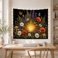thumbnail image 5 of Radiant Sun in a Starry Poppy Garden, Whimsical Illustration for Nature Lovers, Botanical Home Decor, Housewarming Gift, Tapestry Wall Hanging for Living Room and Bedroom, 5 of 7