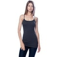 thumbnail image 4 of Essential Basic Women Value Pack Long Camisole Cami - Black, White, Fuschia, HCharcoal, Medium, 4 of 5